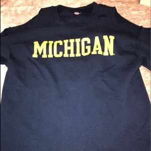 Michigan cold shoulder tailgate sweatshirt